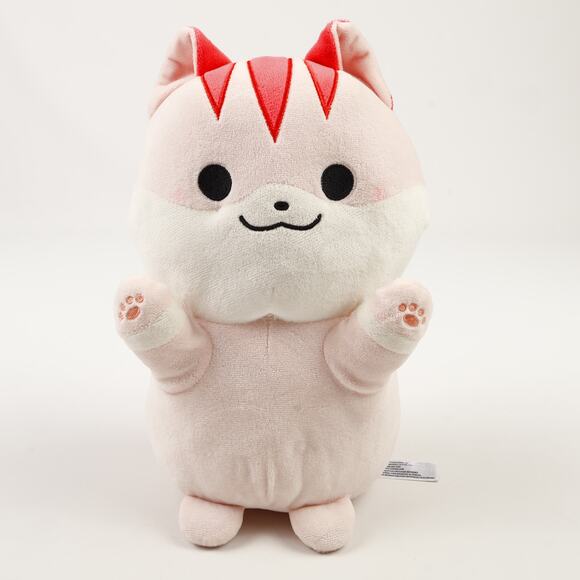 Honeymaru Kitcat Mochi Kawaii Pink Furry Striped Tail 11'' Plush - Picture 1 of 7